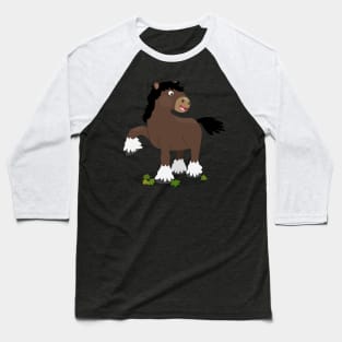 Cute Clydesdale draught horse cartoon illustration Baseball T-Shirt